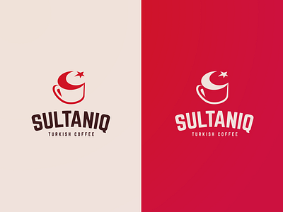 Logo design "Sultaniq" branding coffee flag flatdesign food logo minimal star turkish