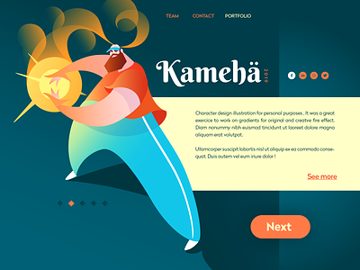 kameha - Illustration caricature character design color palette dragon ball fire fireball gradient illustration illustrator pop culture vector vivid colors