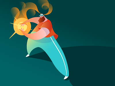 kameha - illustration character design dragonball fire fireball gradients illustrator minimal vector