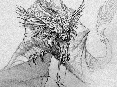 Dragon Concept Art concept art creature dragon hand drawn hatching illustration paper pen