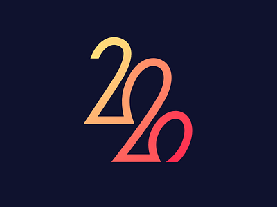Happy New Year 2020 ! 2d design illustrator logo minimal vector