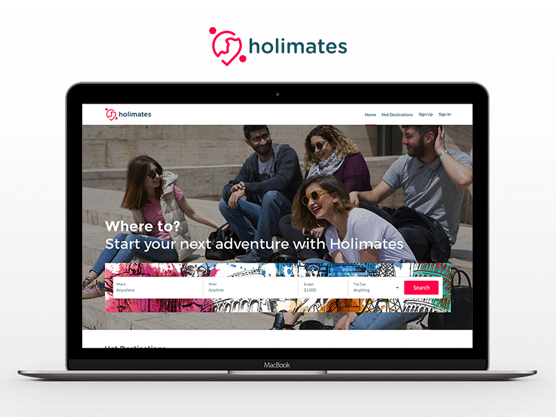 Holimates I Website Homepage