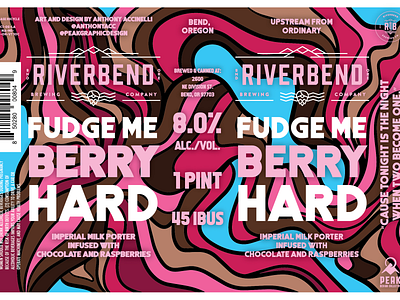 Fudge Me Berry Hard - Beer Label beer beer branding branding design illustration illustration art director design label label design logo