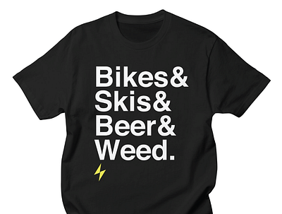 Bikes&Skis&Beer&Weed. bikes branding cannabis cannabis design classic design design digital art illustration illustration art director design logo mountain bikes skis typography vector weed