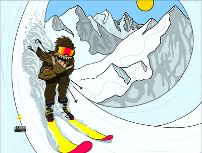 Shreddy Yeti branding classic design design digital art icon illustration illustration art director design logo skiing snow vector winter
