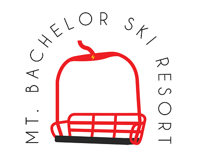 Mt. Bachelor | Red Chair Illustration branding classic design design digital art icon illustration illustration art director design logo typography vector