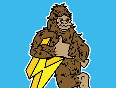 Electric Bigfoot Mascot branding classic design design digital art drawing icon illustration illustration art director design logo vector