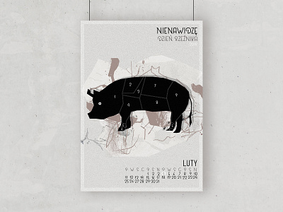 Calendar // 2019 adobe photoshop calendar illustration illustration digital pig
