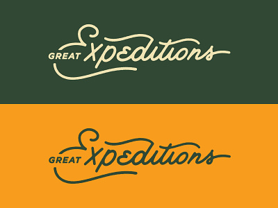 Great Expeditions Lettering expeditions flat vector lettering outdoors pennant print script travel type typography vintage