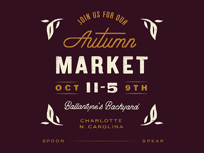 Autumn Market autumn branding distressed fall leaves lettering market nature promo texture type type lockup typography vintage