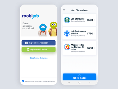 Android Design android app flat ios job mobijob ui ux