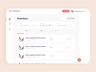 Inventory app card clean dashboard flat layout minimal ui ux web