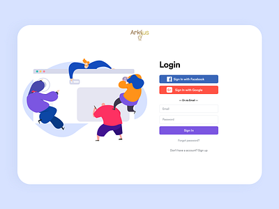 Login app clean flat illustration landing layout login login screen minimal ui ux web