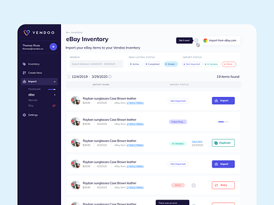 Inventory app branding clean dashboard flat inventory minimal ui ux web