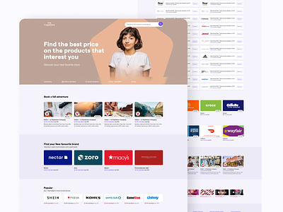 Coupons cashback clean coupons flat layout store ui ux web