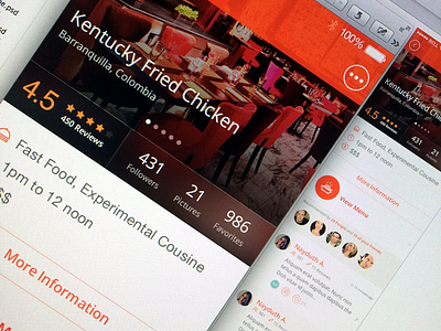 Restaurant [Profile] app clean delivery flat food profile restaurant ui ux