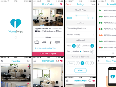 NY City Apartments apartaments app clean flat home iphone like swipe ui unlike ux