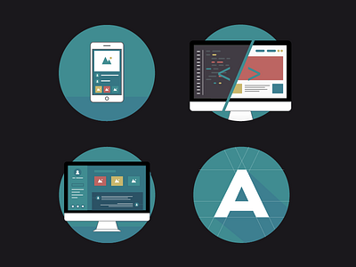 Flat Icons app branding devs icons ios ui ux web