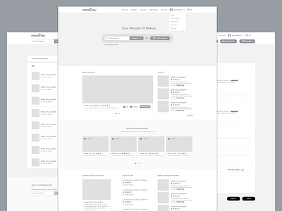 Wireframes app clean recipe reviews ui ux web wireframes