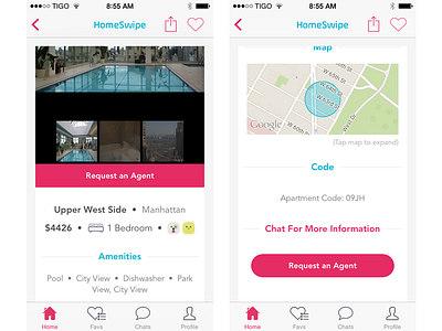 HomeSwipe app clean dribbble flat home ios ny pixel realestate swipe ui ux