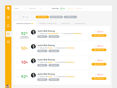 Dashboard app clean dashboard find flat recruiters students talent ui ux