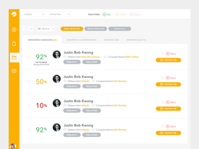 Dashboard app clean dashboard find flat recruiters students talent ui ux