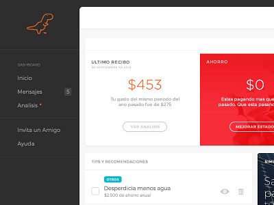 Landing app clean dashboard energy flat home mexico stats ui ux web