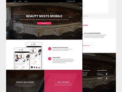 Single Page app beauty clean flat footer landing layout meets ui ux web