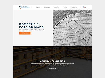 Home [Layout] clean flat foundries homepage layout steel ui ux web