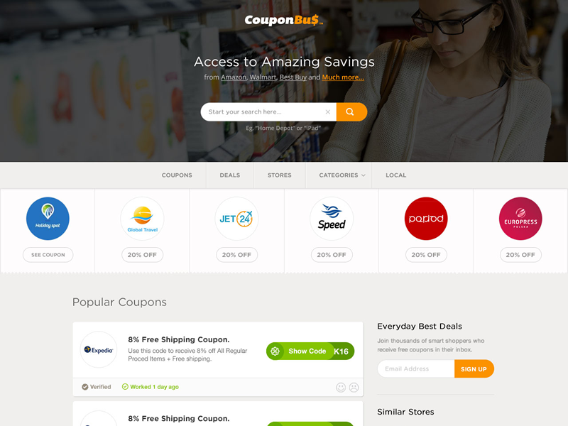 Home [Coupons] by Hey James! on Dribbble
