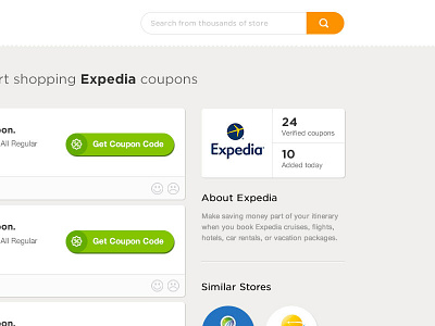 Store [Coupons] cards clean codes coupon flat layout promo store ui ux web