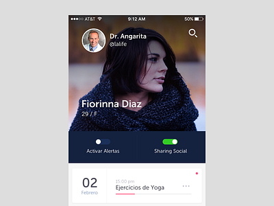 Profile [Health] chart clean doctor flat health ios sidebar ui ux wellness