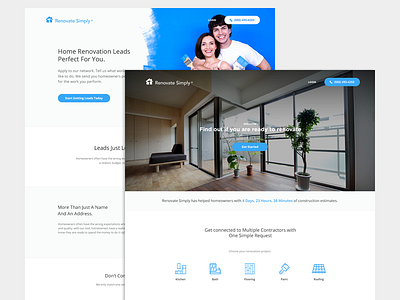 Home Renovation clean design home homepage landing layout renovation ui ux web website