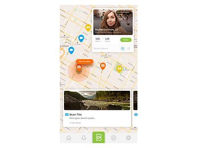 Map - iOS App app card clean create event flat ios ios10 map mapbox ui ux