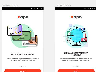 Onboarding android app bitcoin currency guide on boarding onboarding sketches slide ui ux