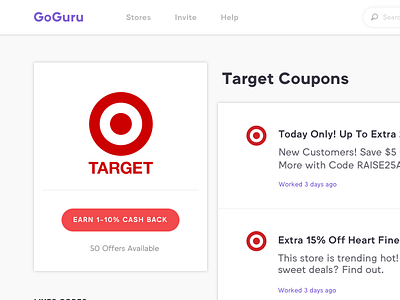 Coupons card codes coupon layout promo store ui ux web