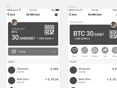 Wireframing android app bitcoin clean flat qr code ui ux ux design wallets wireframes