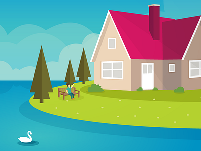 Sweet House beach design flip graphic house illustration