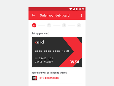 Card Preview UI bitcoin card clean debit flat layout order step ui ux web xapo