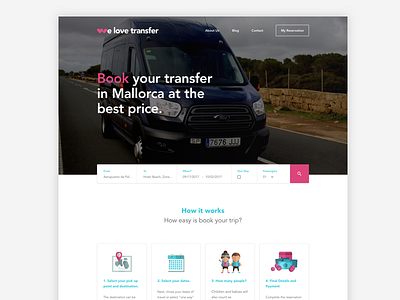 Booking book clean flat layout transfer travel ui ux web app