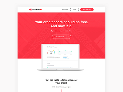 Landing Ui clean credit flat landing layout minimal page ui ux web