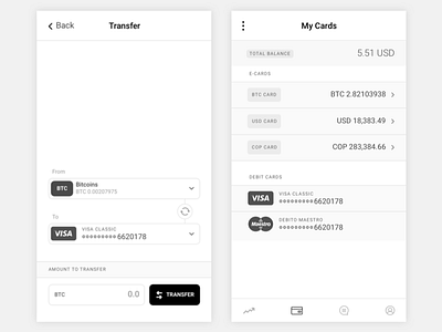 Money Transfer app bitcoin buy clean ios sell transfer ui ux wallet