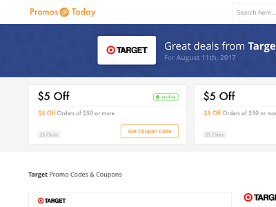 Store Page code coupon deals layout profile promo site store ui ux web