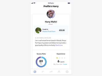 Profile app card clean explore farm farming minimal profile ui ux