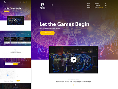 E Sports app e sports esports flat gamers landing layout league ui ux web