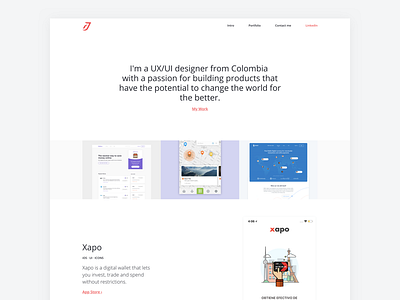 Portfolio 2018 UX UI app designer flat freelancer layout minimal portfolio profile ui ux work