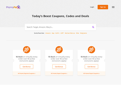 Coupon's site cards clean coupon design flat landing layout minimal store ui ux web website