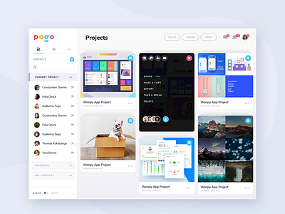 Pogo App app card cards clean dashboard design flat ios ipad layout minimal moodboard profile ui ux web