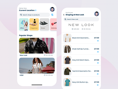 Deliver app app cards clean design flat ios layout marketplace minimal store ui ux