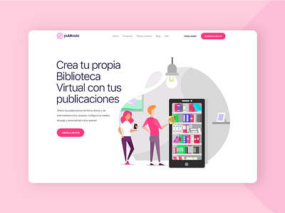 Header clean design flat illustration landing layout ui ux web website